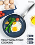MICHELANGELO Small Frying Pan, 8 Inch Nonstick Frying Pan with Lid, Non-Toxic Omelette Pan with Stainless Handle,