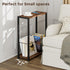 Homleke 7.1" 16.9" 23.6" Narrow Side Table with Magazine Holder, Skinny End Table Perfect for Small Spaces