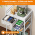 4-Tier 33" Housolution Coffee Bar Cart with Storage, H Coffee Station Cabinet with Pod Drawers for Nespresso Vertuo