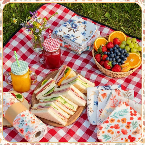 30 Redbaker Pcs Reusable Paper Towels Rolls Towels Bulk Kitchen Washable Paperless Cloth Cotton Hand Napkins