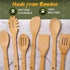 7 PCs Bamboo Wooden Spoons for Cooking, Wooden Utensil Set for Nonstick Cookware, Easy to Clean, Sturdy, Lightweight