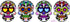 Culver 1.75-Ounce Sugar Skulls Decorated Shot Glasses, Set of 4