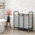 3-Bag HOMEIJU Laundry Sorter, Laundry Hamper Cart with Heavy Duty Rolling Lockable Wheels and Removable Bags, Laundry