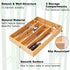 Silverware Organizer Bamboo Kitchen Drawer - Flatware Organizer Tray with 5 Slots for Cutlery