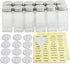 4 12 Pack Simple Houseware Spice Jars Ounce Square Glass Bottles with Shaker Lids, Funnel and Labels for Seasoning
