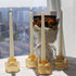 Set 4, Woho Gold Candlestick Holder of Tapered Candlestick Holders for Table Centerpiece, Glass Taper Candle Holders