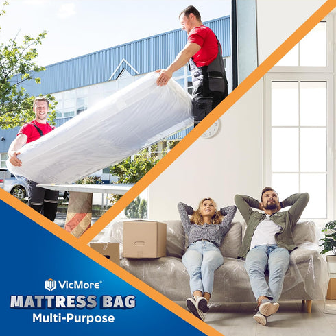 Heavy-Duty Waterproof Mattress Bag for Moving, 39-Inch by 96-Inch, Puncture-Resistant Recyclable Plastic Cover