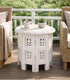12"x12" Bedding Craft Wooden End Table, Side Table Hand Carved Wooden Vintage Boho Folding for Small Spaces, Entryway
