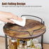 12" 2 Countertop KLM Wood Lazy Susan, Rotating Spice Rack, Tier Spice Turntable Organizer, Industrial Turntable Spice