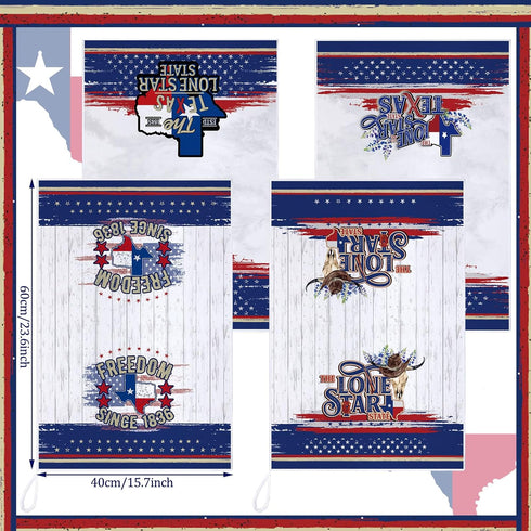 Bencailor 6 Pcs Texas State Kitchen Towel - Patriotic Absorbent Hand Towels for Home Cleaning