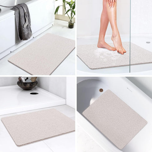 Mat,24x16 inch, LuxStep Shower Mat Bathtub Non-Slip Bath Mat with Drain, Quick Drying PVC Loofah Bathmat