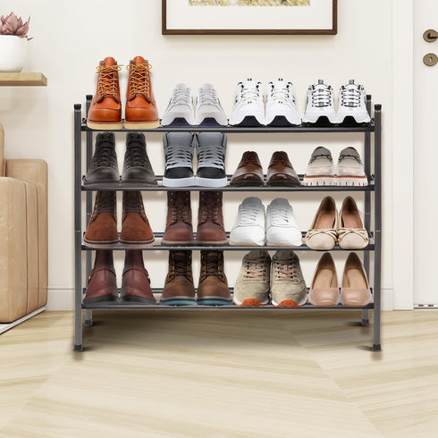 STORAGEIDEAS Closet, 4 Shoe Rack, Expandable Shoe Storage Organizer for Tier Metal Shoe Rack for Entryway, Adjustable