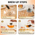 Set, 27OZ/800ML 6 Set Glass Teapot Stovetop Safe Glass Tea Kettle with Small Double Wall Tea Cups & Loose Tea Infuser