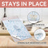 RAY STAR Shelf Liner, Non-Adhesive Wisteria Blue Floral Kitchen Cabinet Liner, Strong Grip Non-Slip Waterproof (12 Inch