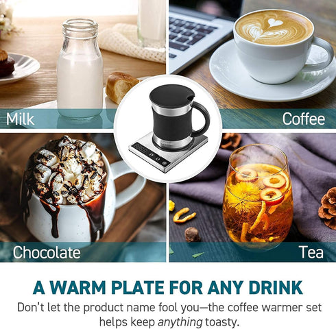 COSORI Coffee Mug Warmer & Mug Set for Desk, Cup Heater with 1°F Precise Temperature Control, Touch Tech & LCD Digital