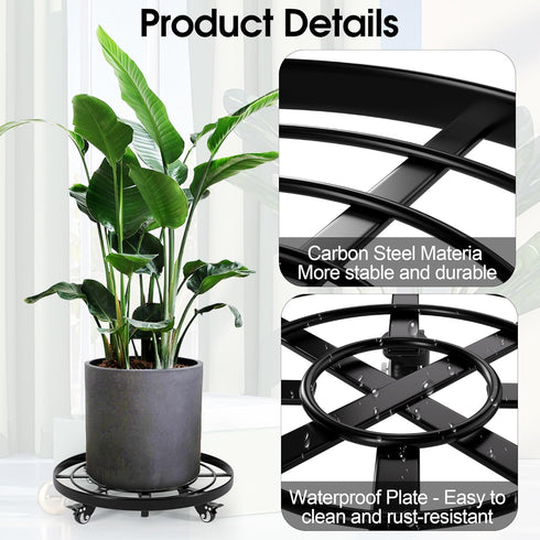 20" 440lbs Highpro Plant Stand with Wheels, Heavy Duty Planter Caddy for Outdoor Indoor with Lockable Casters Wheels