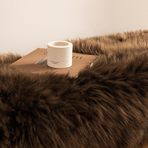3 5 Ashler Faux Fur Rug - Fluffy Shaggy Area Rug, Ultra Soft x Feet Sheepskin Fur, Dark Coffee Fuzzy Machine Washable