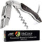 Hicoup Wine Opener - Professional Corkscrews for Wine Bottles, Manual Wine Key with Foil Cutter, Ebony Wood
