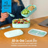 Bentgo Classic Adult Bento Box, Stackable 3-Compartment Lunch Box with Removable Utensil Set, BPA-Free (Coastal Aqua)