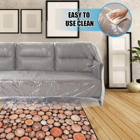 Heavy-Duty Plastic Sofa Couch Cover, Waterproof Clear Furniture Protector for Moving, Dust-Proof Bag 96 x 42 x 62 Inch