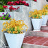 12 Bundles Artificial Flowers, UV Resistant Faux Plastic Plants for Garden Porch Window Box Decorating (Yellow)