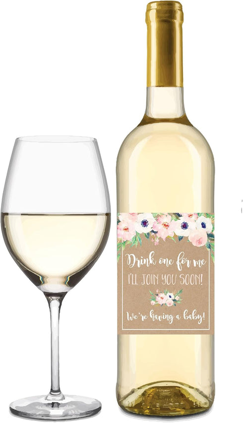 Hadley Designs Pregnancy Announcement Gifts, Funny Wine Bottle Labels for Parents to Grandparents, 8 Set