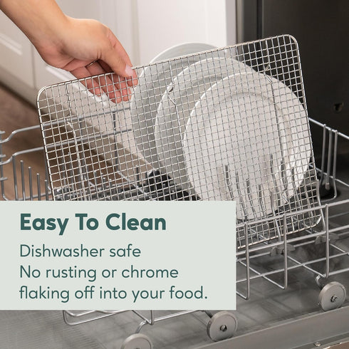 Ultra Cuisine Heavy Duty Cooling Rack, 11.5" x 16.5", 100% Stainless Steel for Cooking and Baking