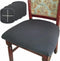 BUYUE Set of 4 Dining Room Chair Seat Covers, Grey TPU Jacquard Fabric Stretch Washable Slipcover for Kitchen Cushions