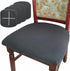 BUYUE Set of 4 Dining Room Chair Seat Covers, Grey TPU Jacquard Fabric Stretch Washable Slipcover for Kitchen Cushions