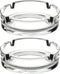 Fargus Glass Ashtrays for Cigarettes, Portable Decorative Modern Ashtray for Indoor Outdoor Use, Pack of 2 (Clear)
