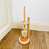 Set, CRAKTH Wood Toilet Brush and Holder Beechwood Toilet Bowl Cleaner Brush for Bathroom, Sisal Bristles Toilet