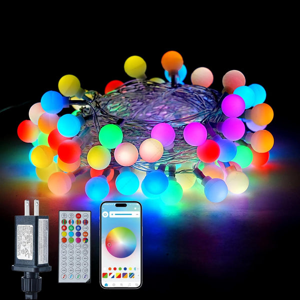 LiuZpatial Smart Globe Christmas Lights Indoor, 33 FT 100 LED Globe Fairy