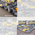 Set 5 Sets Sets ANGIYUIN Twin Boys Comforter Pcs Gray Construction Bed in A Bag for Kids Teens Excavator Trucks Bed