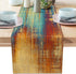 AILUER Blue Cyan Long Table Runners Country Rustic Farmhouse Linen Table Runners Yellow