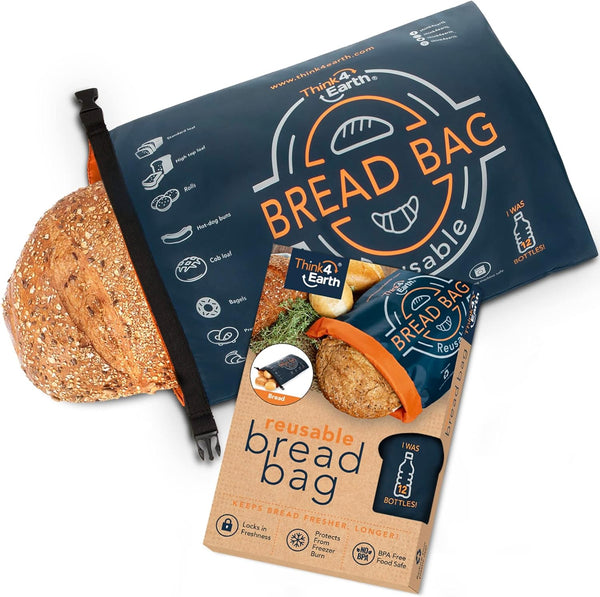 Think4Earth Bread Bag - Reusable Freezer Bag for Homemade Bread Maker Gift