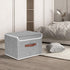 TYEERS 2 Pack Collapsible Storage Boxes, Washable Fabric Bins with Lids, 14.9x9.8x9.8 inches, Gray