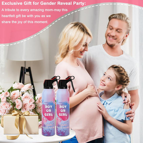 4 Packs, 10ft Large Gender Reveal Smoke Bombs Pink Biodegradable Powder Spray for Baby Girl Reveal, Long-Lasting Smoke