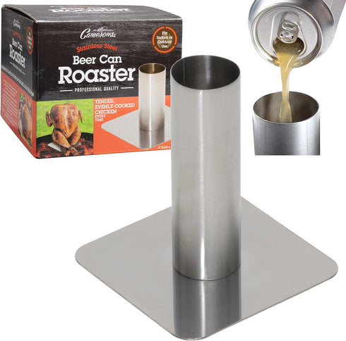 Camerons Beer Can Roaster - Stainless Steel BBQ Grill Chicken Roaster for Juicy Poultry, Indoor & Outdoor Use
