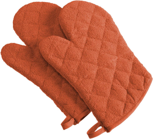 DII 100% Cotton Basic Terry Collection Oven Mitt, Spice, 2 Piece