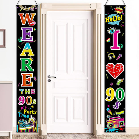Blulu 70s 80s Party Decoration, I Love 1980s Banner, Back to The 1980s Hanging Porch Signs for Wall Decor