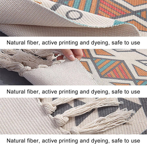 JBNJANKDAV Multi3, 90x150cm Boho Rug Scandinavian Nursery Rainbow Print for Playroom with Neutral Area Carpet Patio