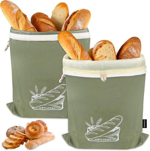 Washable Sourdough Bread Bags for Homemade Bread - 2 Pack 100% Cotton