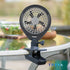 Treva 5 Inch Two Speed Battery & USB Powered Clip On Fan, Slim and Portable, Gray