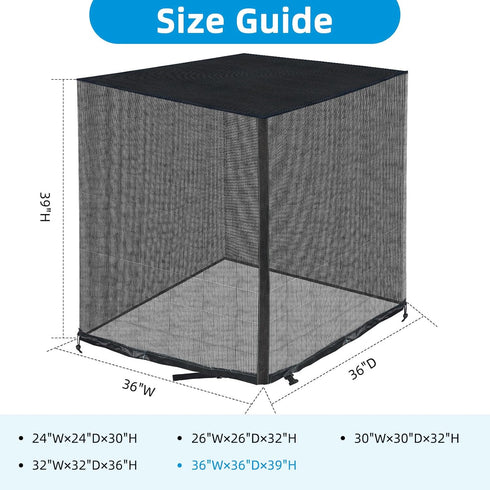 Qualward Full Mesh Central Air Conditioner Cover with Detachable Waterproof Top, Ventilated & All Seasons Design,