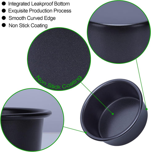 4 Inch Cake Pan Set of 5, Nonstick Round Cheesecake Pans with 100 Parchment Paper, Mini Baking Tins, Food Grade Coating