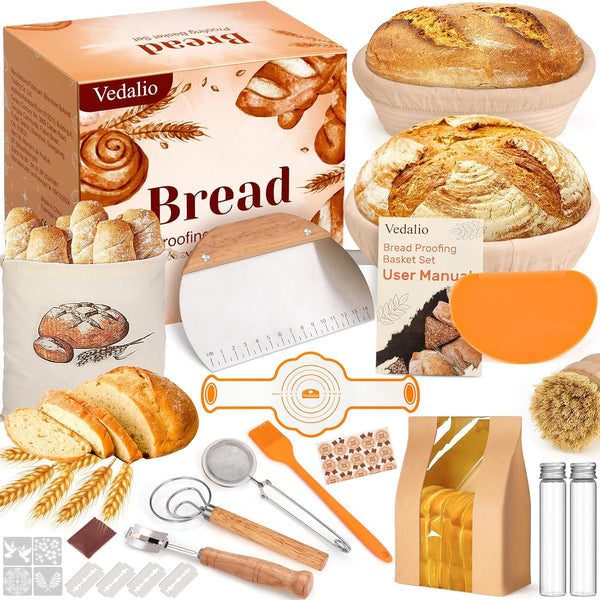 VEDALIO Sourdough Starter Kit, Sourdough Bread Baking Supplies, Sourdough Kit for Modern Home