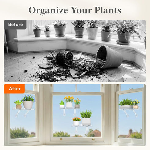 6" 2 Pack, 38 15 cm/15.2x6 Lifewit Extra Wide & Strong Window Plant Floating Shelves Heavy Duty Acrylic Suction Cup