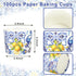 100Pcs Blue Tile Lemon Paper Baking Cups Yellow Blue Lemon Cupcake Wrappers Scalloped Edge Cupcake Muffin Cases for Summer Lemon Party Supplies by JarThenaAMCS