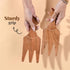 Folkulture Set of 2 Acacia Wood Salad Hands, Salad Tongs for Serving Salad Mixes, Pasta, Fruit (Natural)