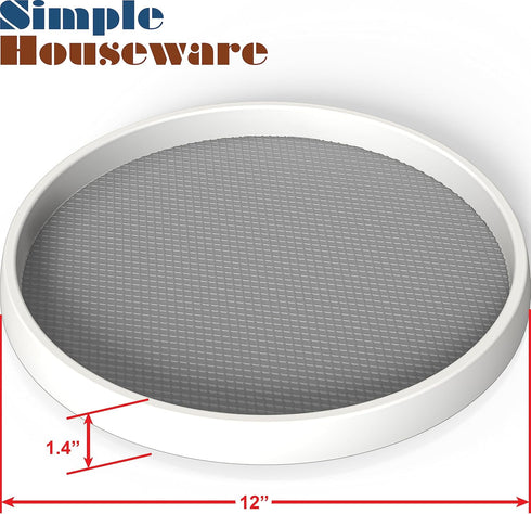 Simple Houseware Lazy Susan Spice Organizer, 5 Pack, White